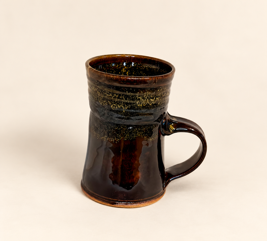Autumn Ember - gold speckled traditional coffee mug